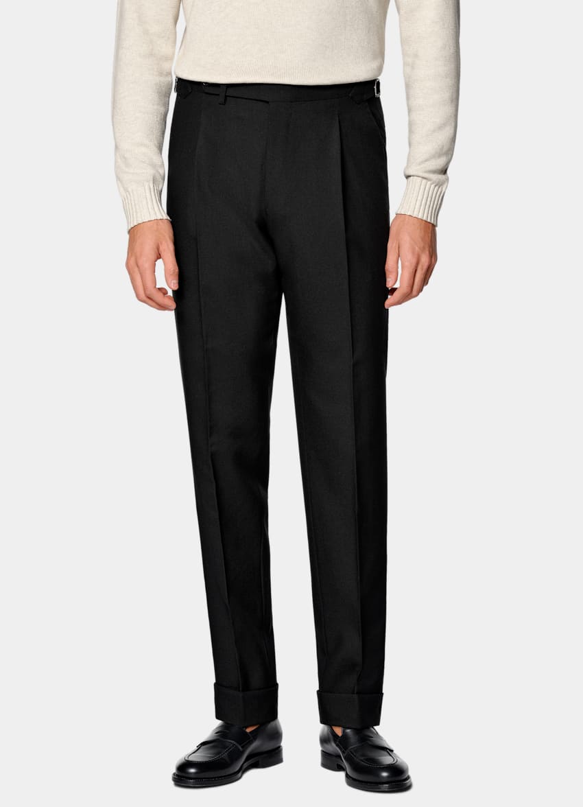 Black Slim Leg Tapered Pants