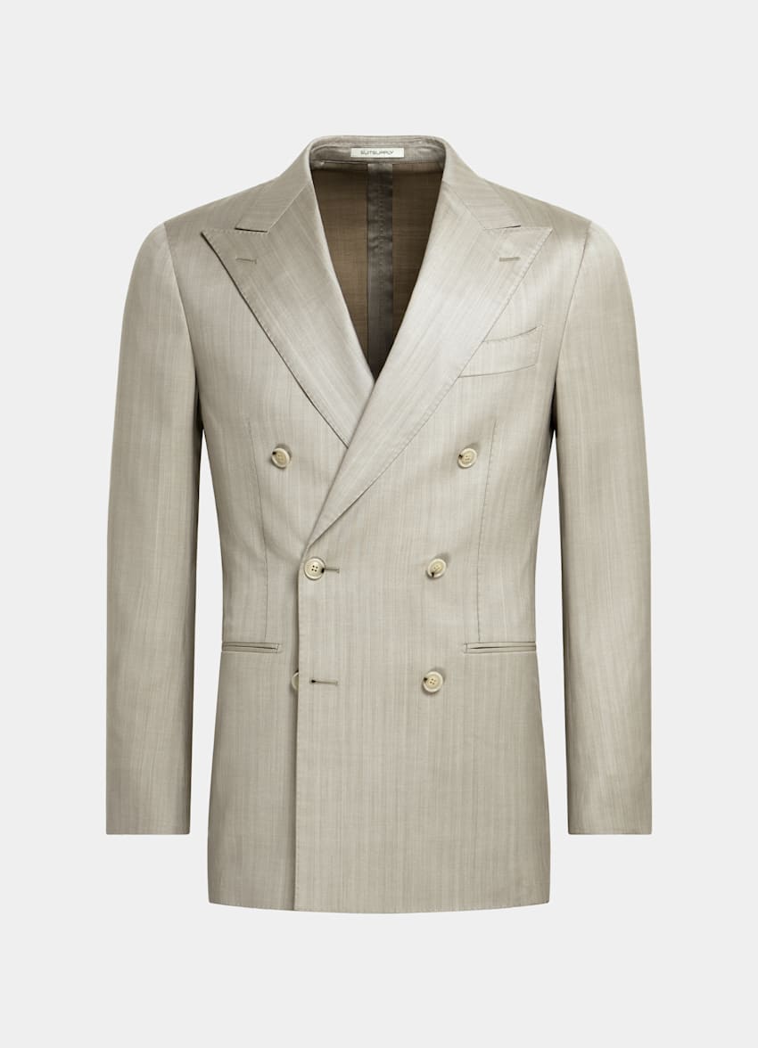 Sand Herringbone Perennial Tailored Fit Havana Suit
