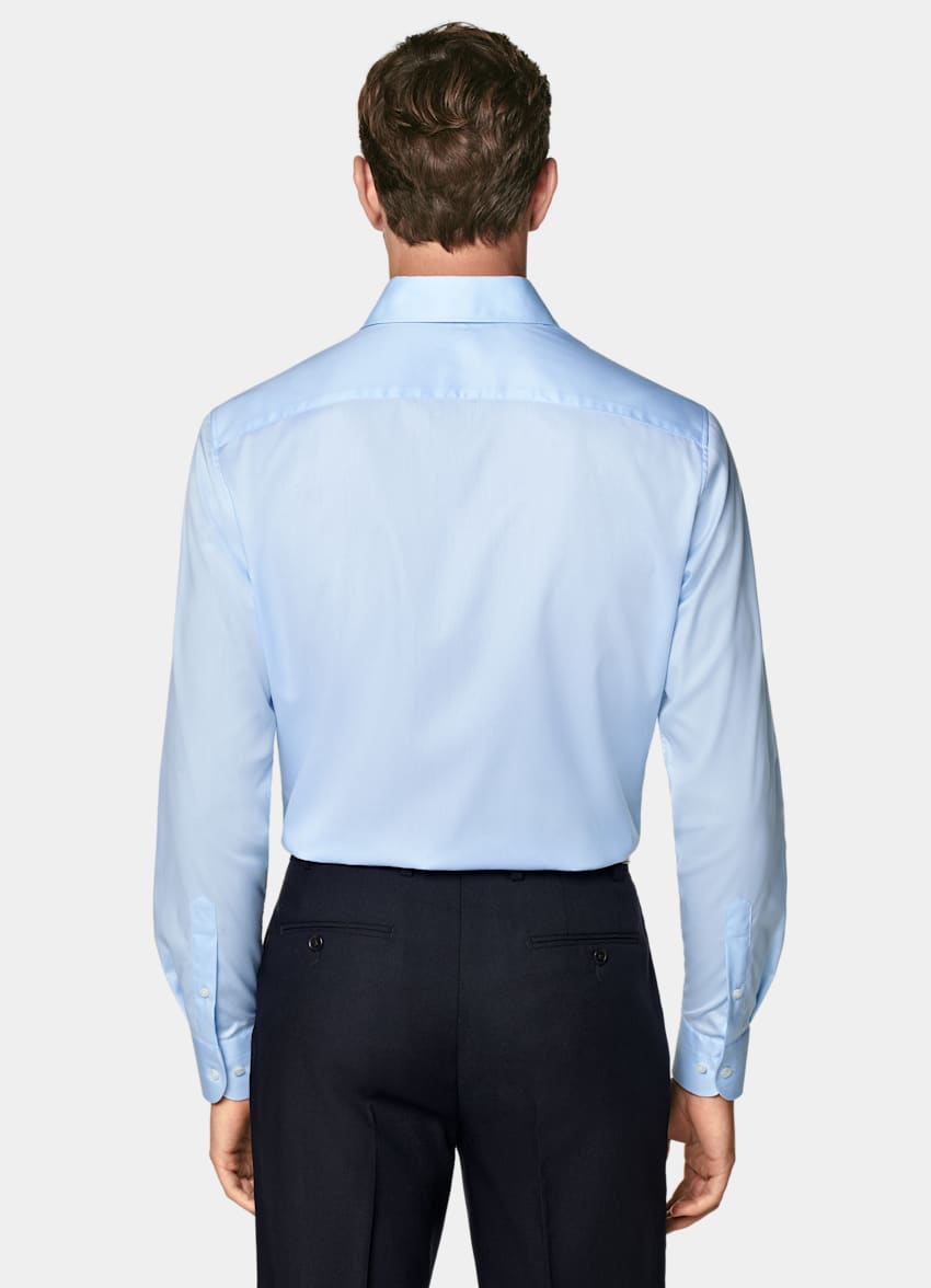 Light Blue Twill Tailored Fit Shirt