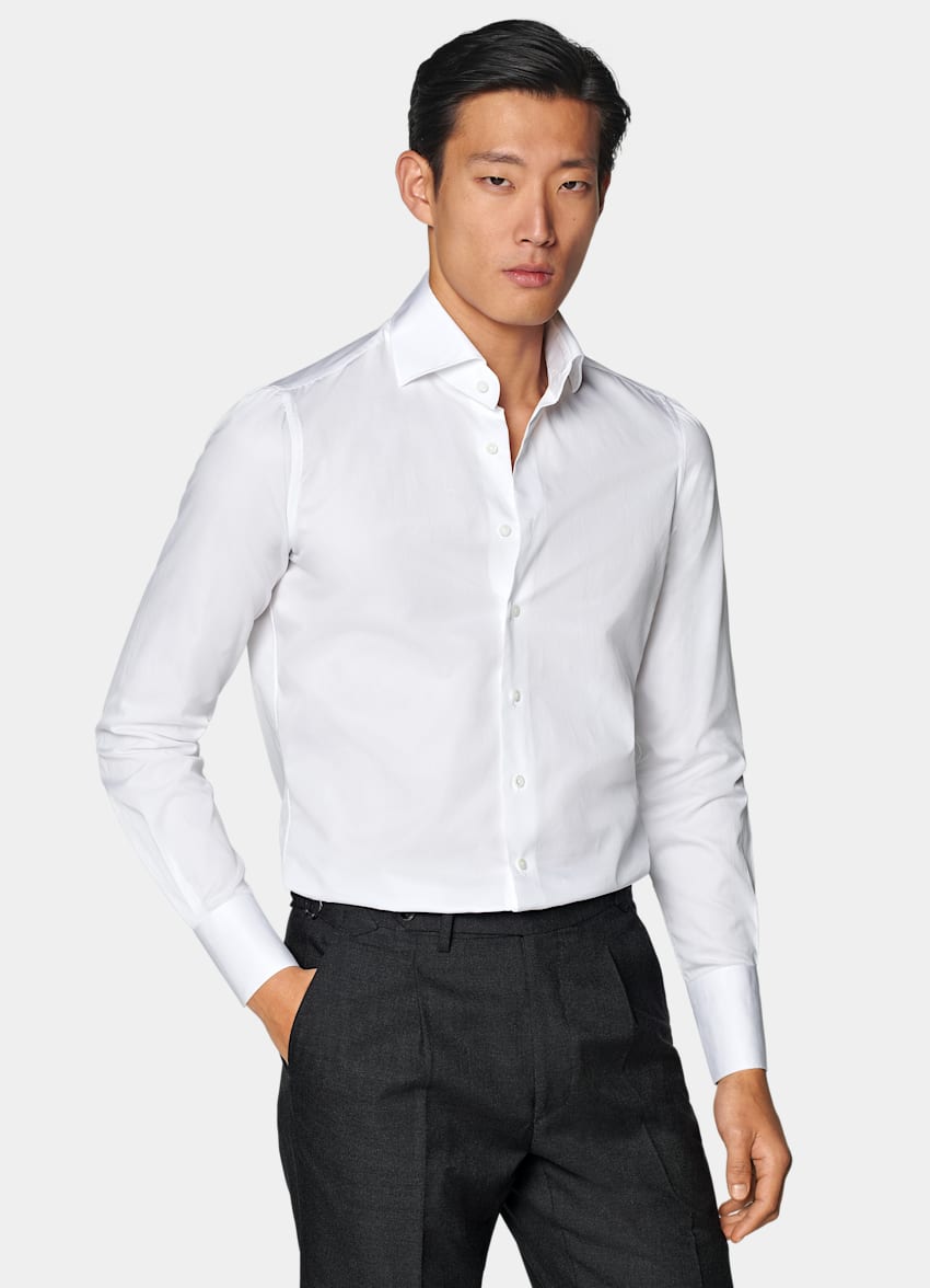 White Twill Slim Fit Shirt