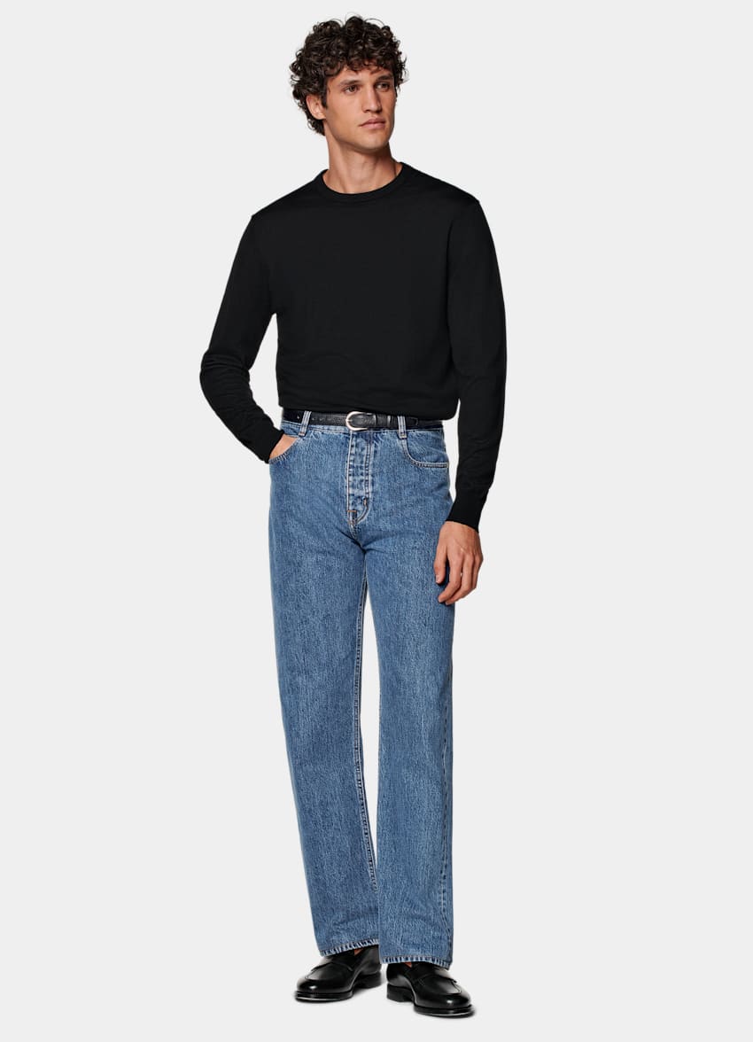 Black Merino Crewneck