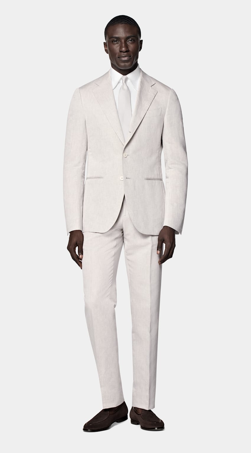 Light Taupe Tailored Fit Havana Suit