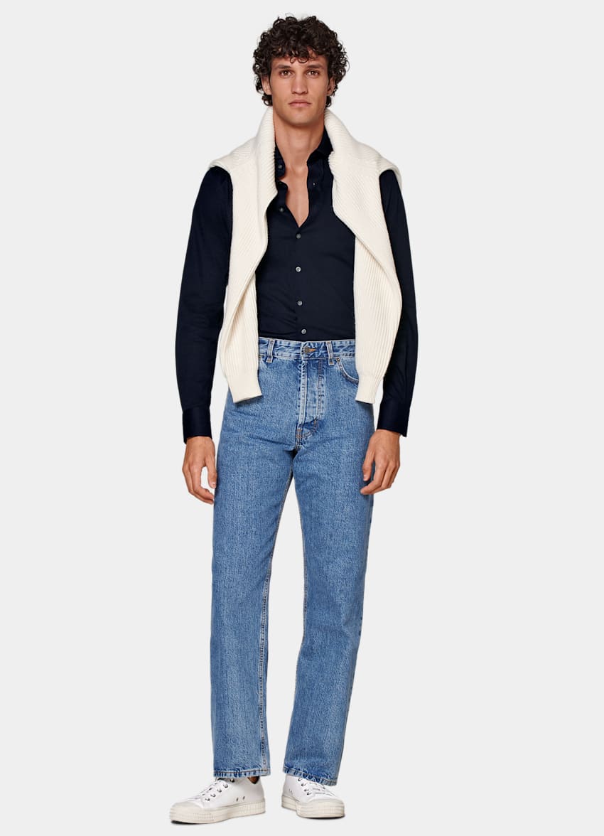 Navy Extra Slim Fit Shirt