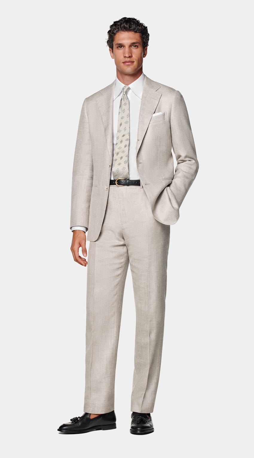 Light Taupe Tailored Fit Havana Suit