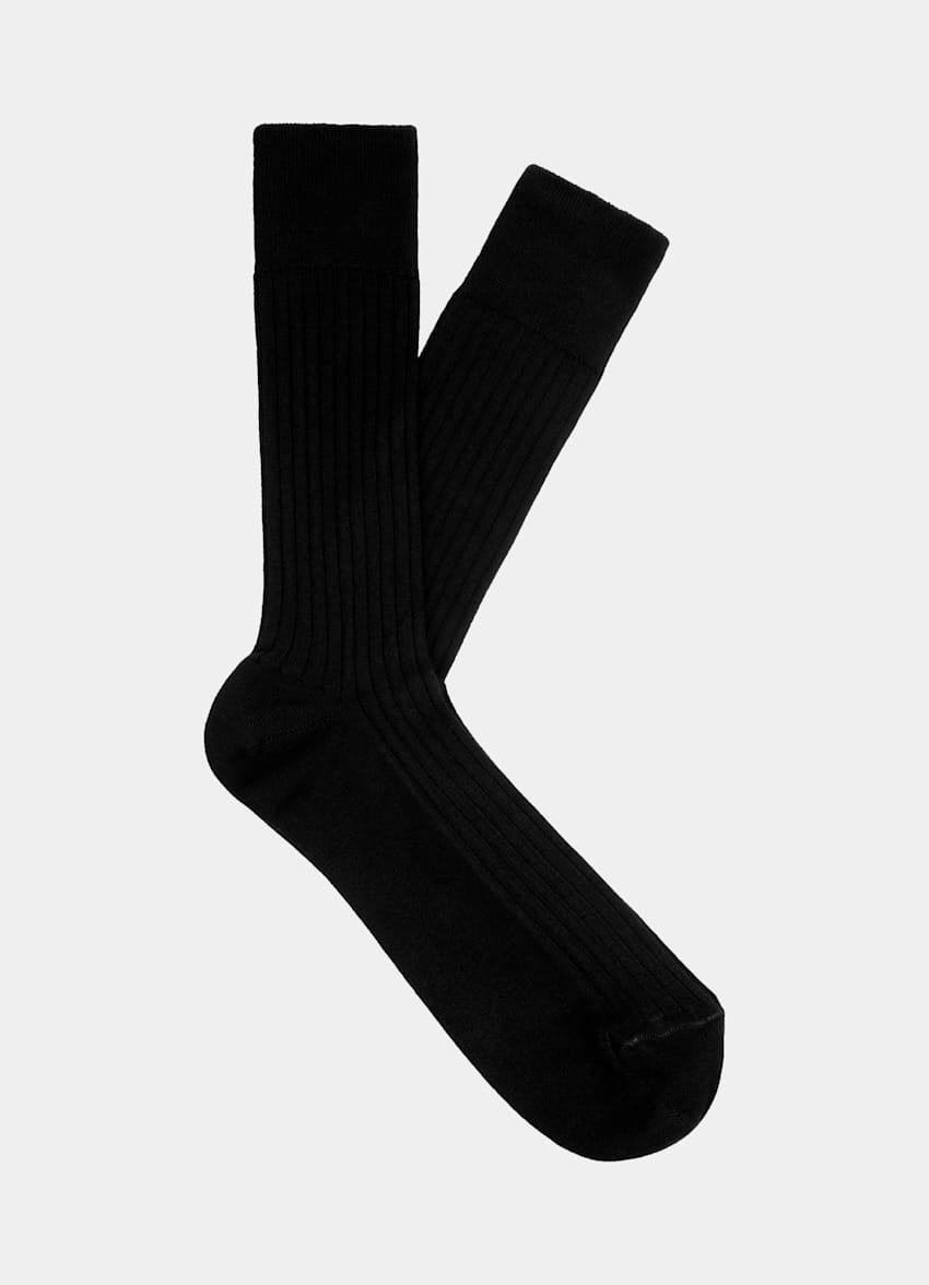Dark Grey Ribbed Regular Socks