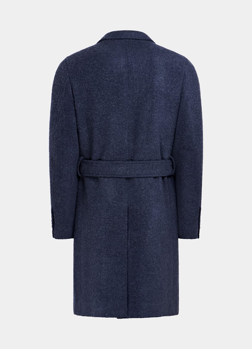 Mid Blue Belted Overcoat