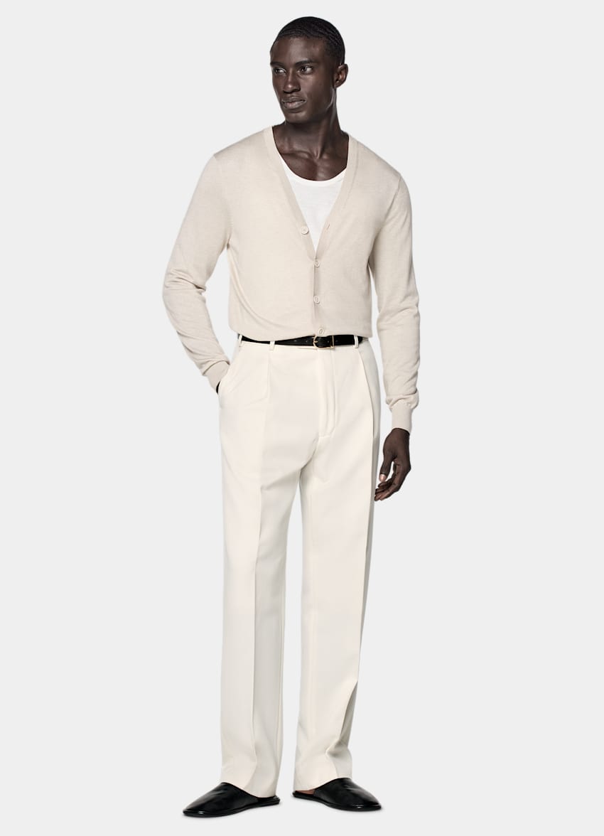 Sand V-Neck Cardigan