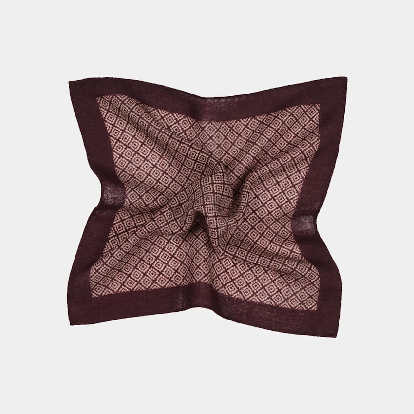 Burgundy Graphic Pocket Square