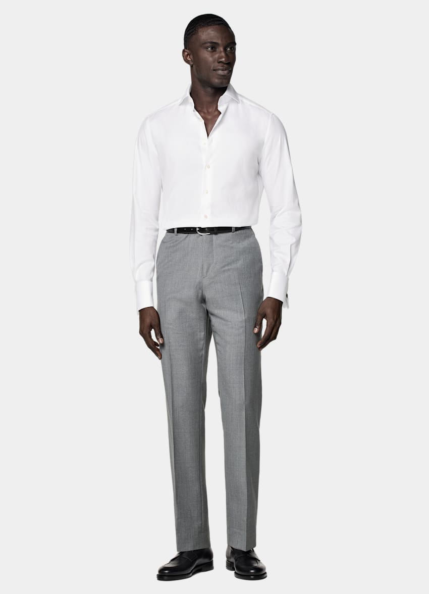 White Double Cuff Tailored Fit Shirt