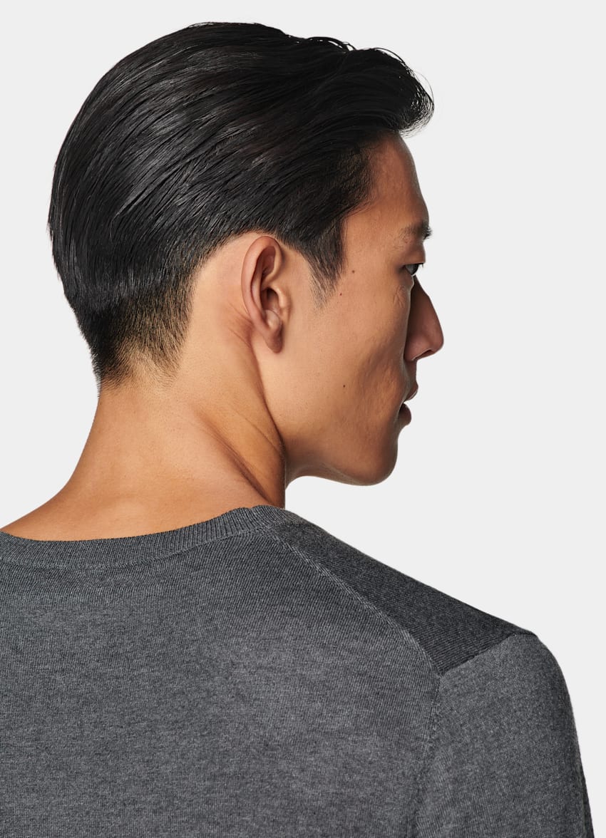 Grey V-Neck Cardigan