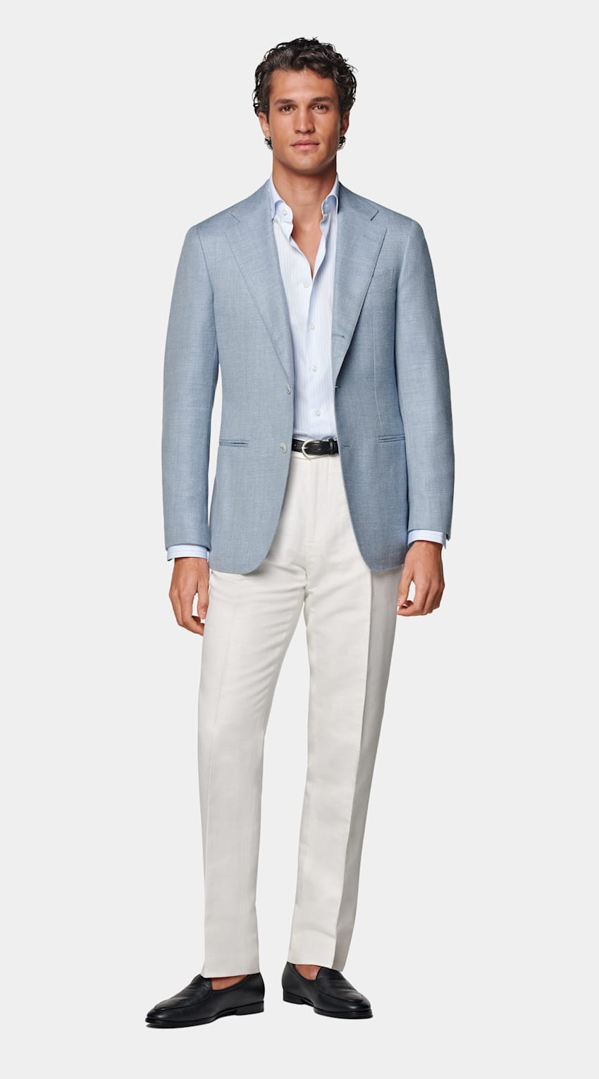 Light Blue Tailored Fit Havana Blazer