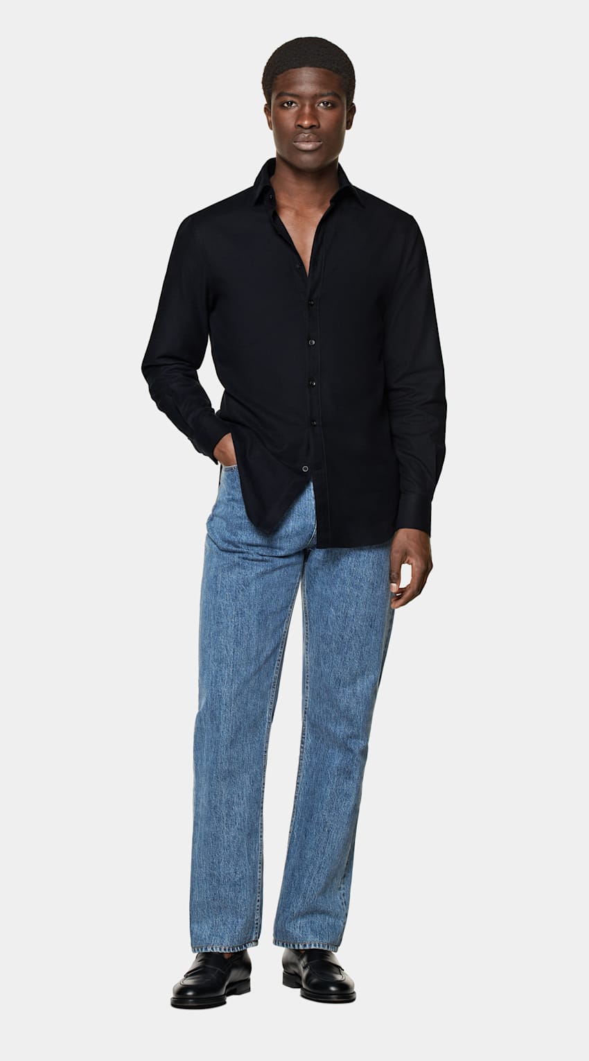 Navy Tailored Fit Shirt