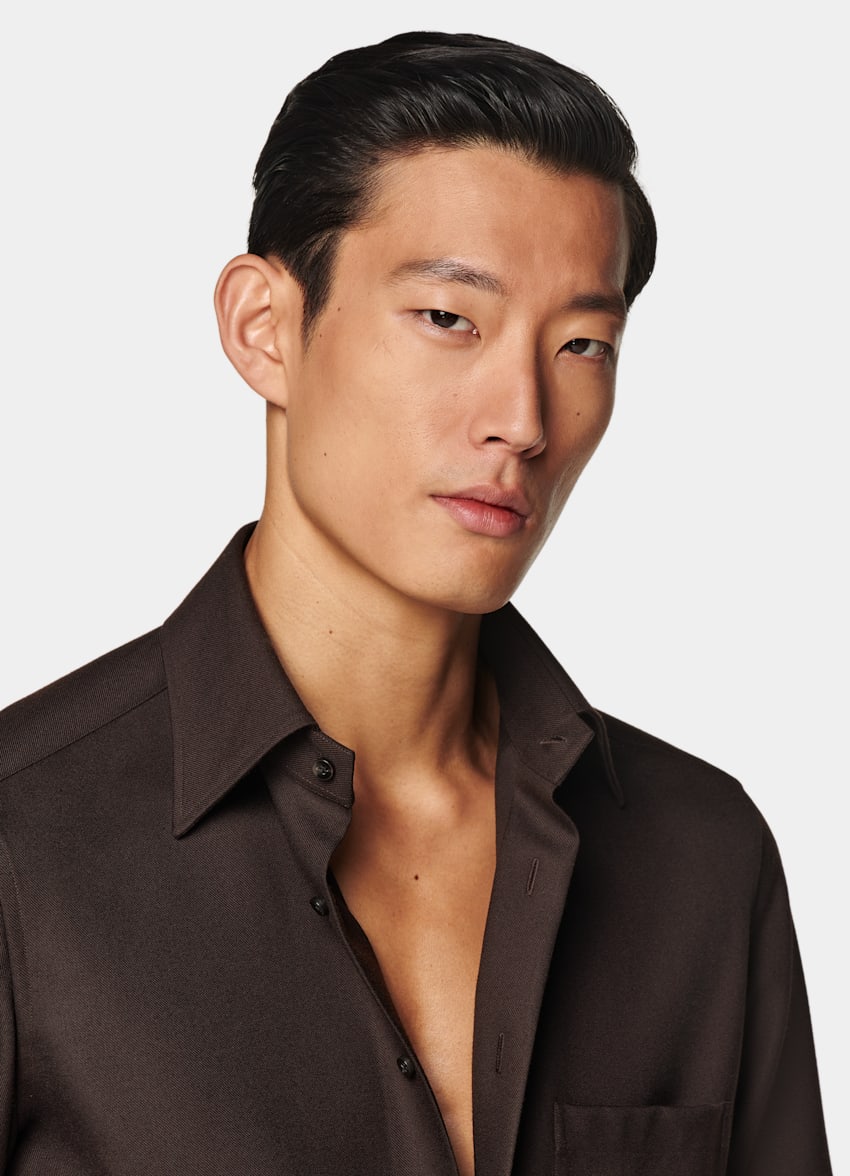 Dark Brown Relaxed Fit Shirt