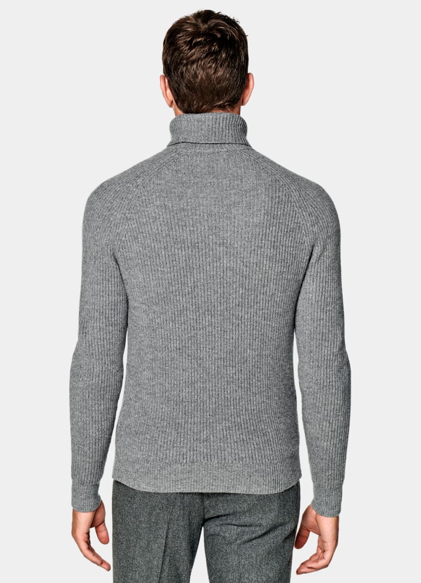 Grey Ribbed Turtleneck