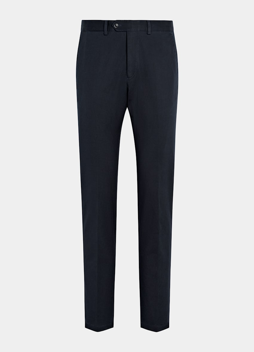 Navy Slim Leg Straight Chinos