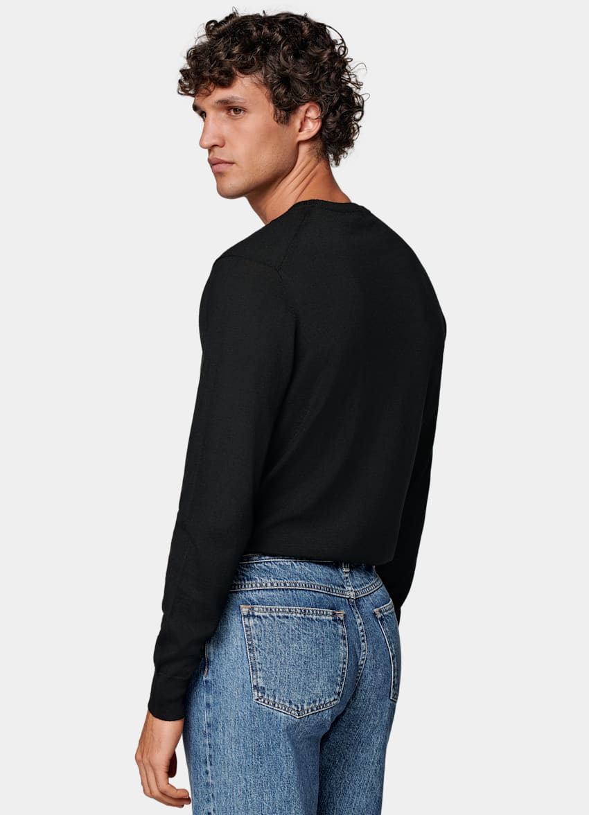 Black Merino Crewneck