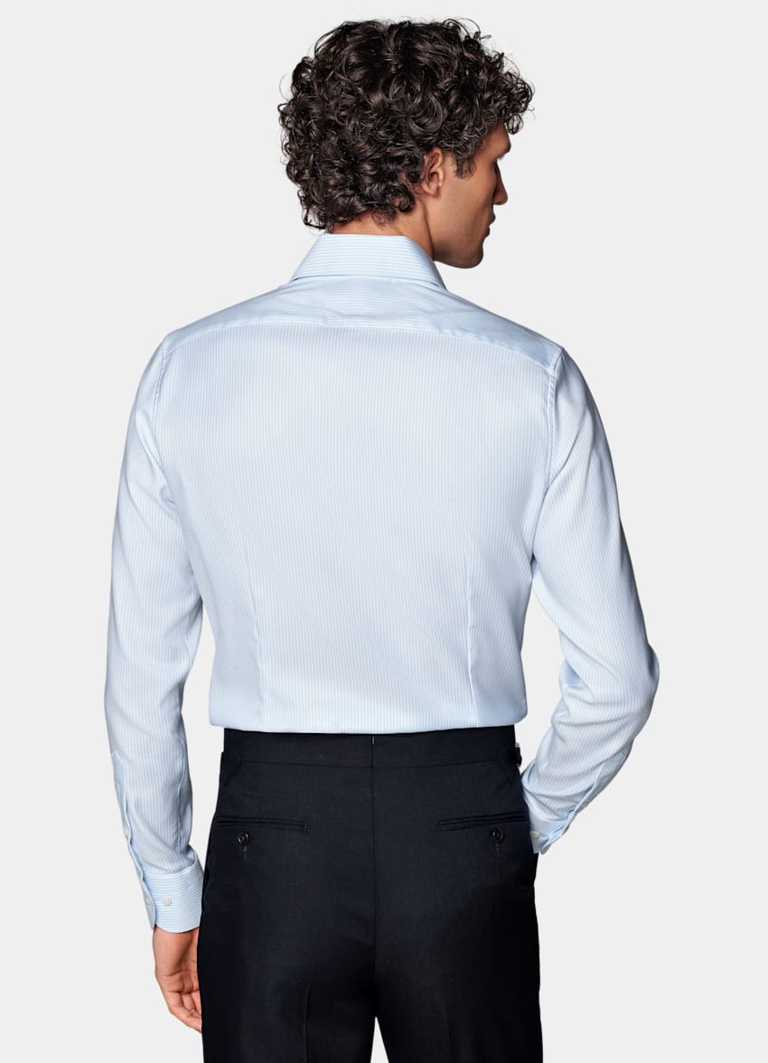 Light Blue Striped Oxford Extra Slim Fit Shirt