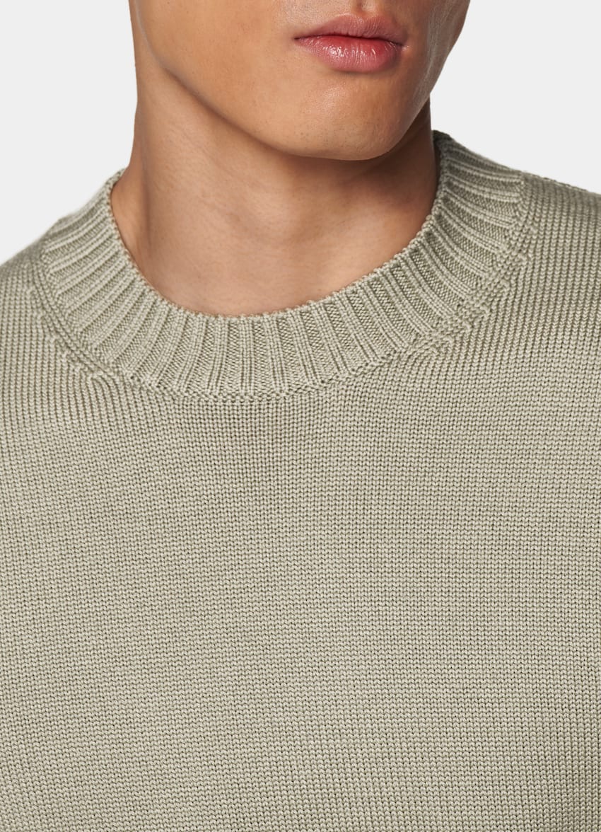 Mid Green Merino Crewneck