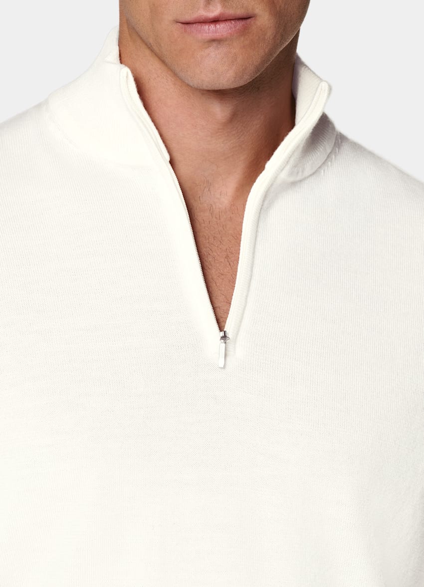 Off-White Merino Half Zip