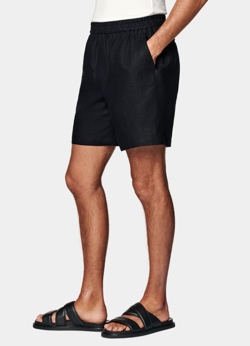 Navy Straight Leg Shorts