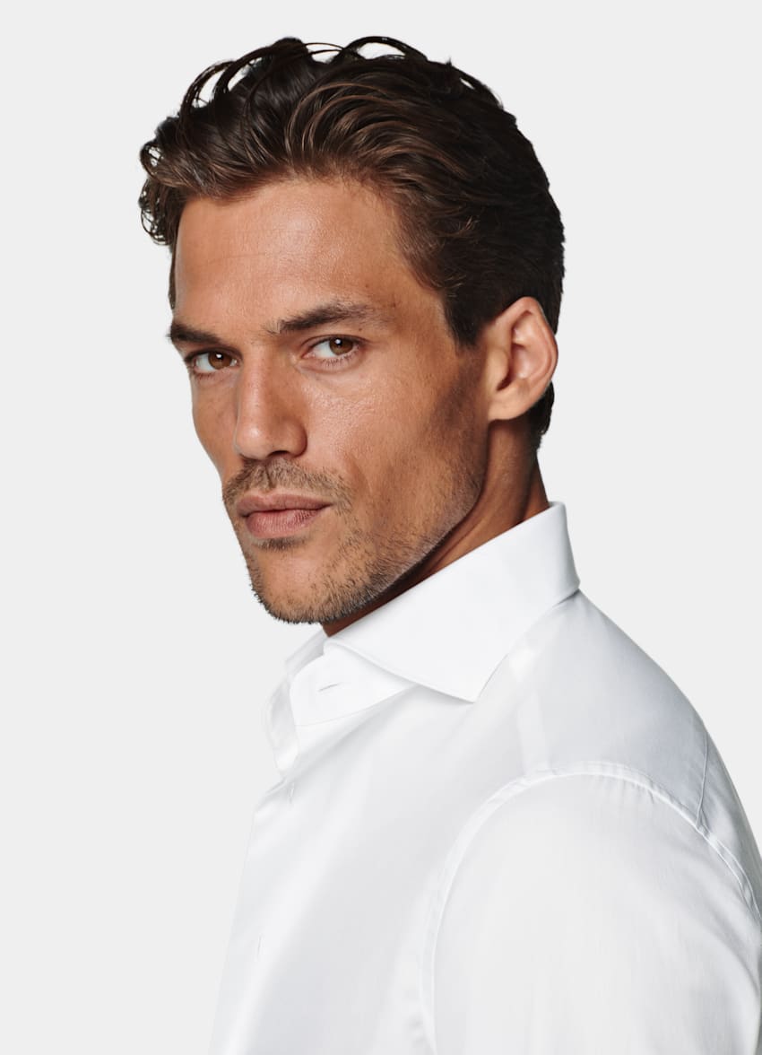 White Twill Tailored Fit Shirt