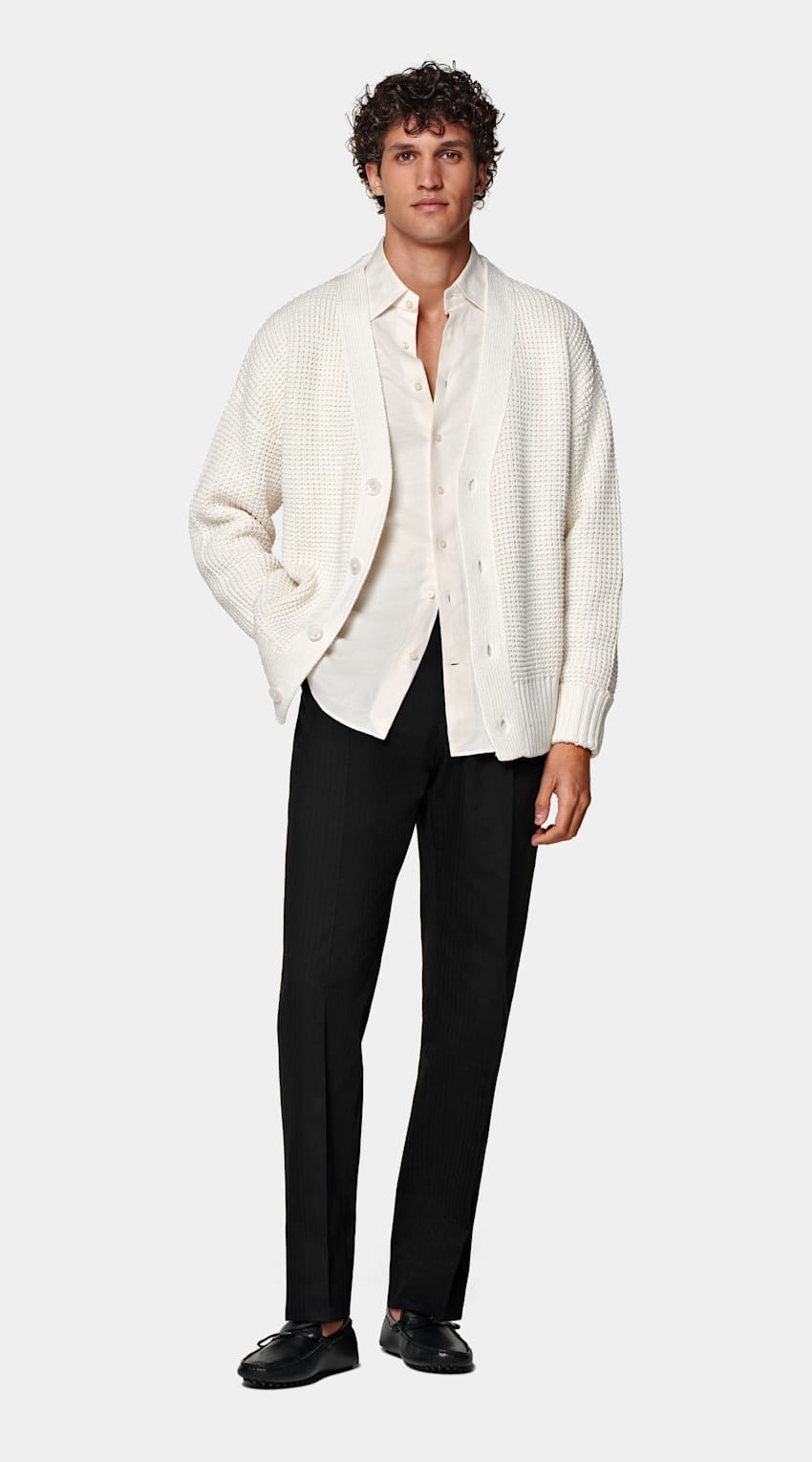 Off-White Crochet Oversized Cardigan