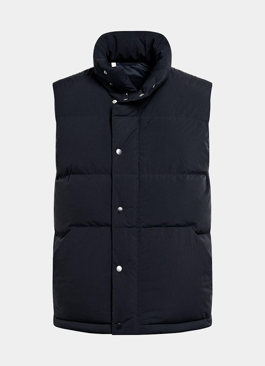 Navy Padded Zip Vest