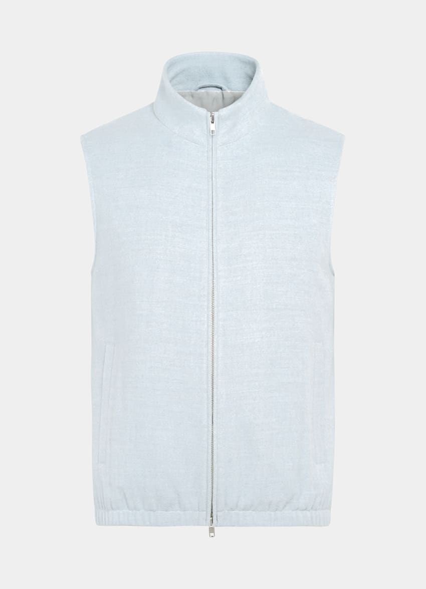 Light Blue Zip Vest