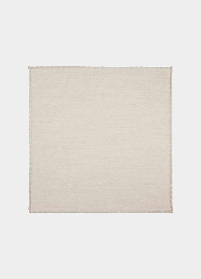 Light Brown Stitch Edge Pocket Square