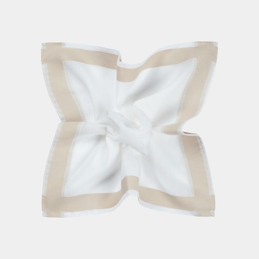 White Frame Pocket Square