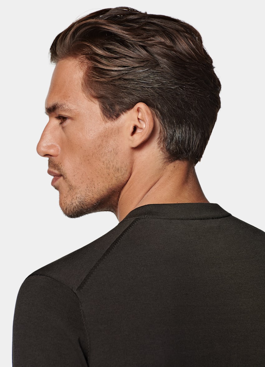 Dark Brown Short Sleeve Crewneck