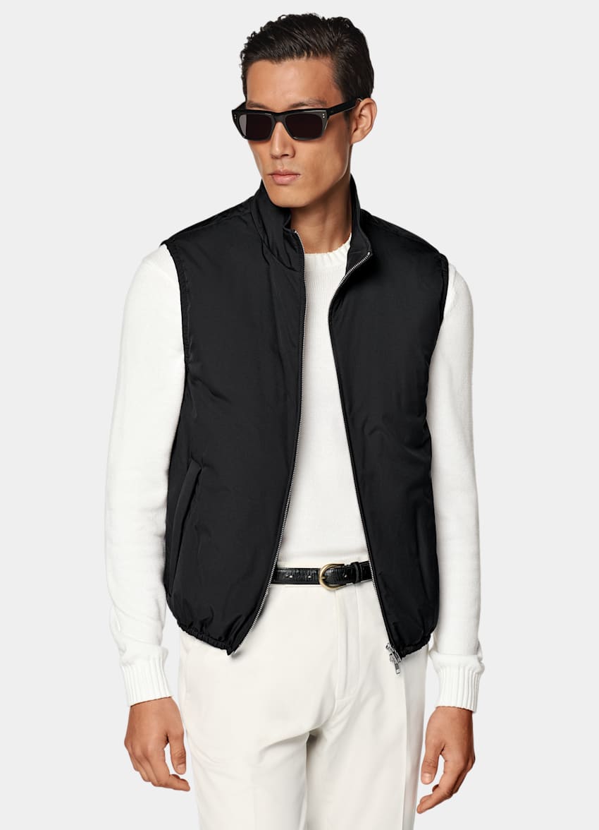 Black Light Padded Zip Vest