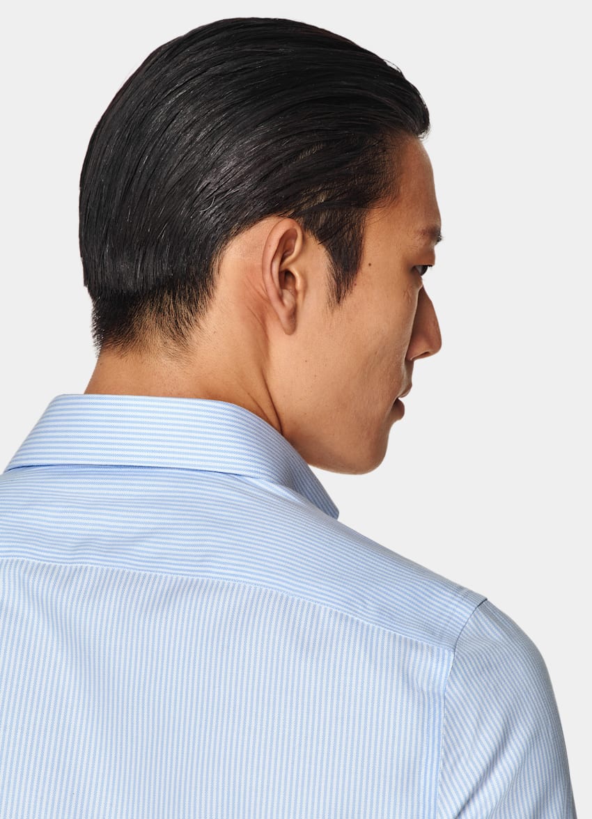 Light Blue Striped Oxford Extra Slim Fit Shirt