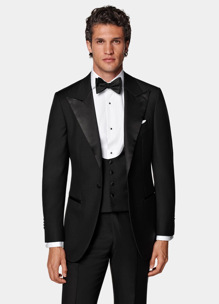 Black Three-Piece Tailored Fit Havana Tuxedo
