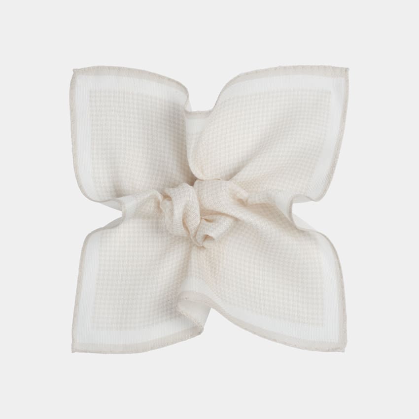 Light Brown Houndstooth Pocket Square