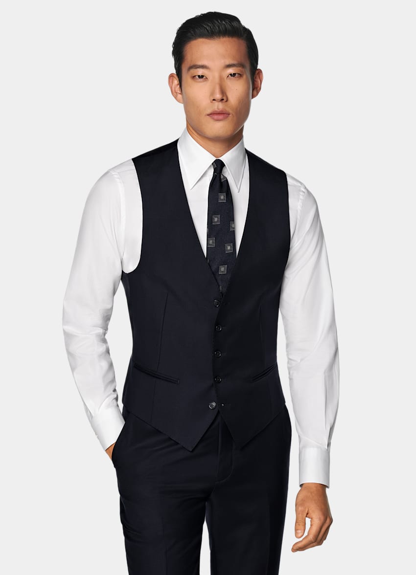 Navy Three-Piece Tailored Fit Havana Suit