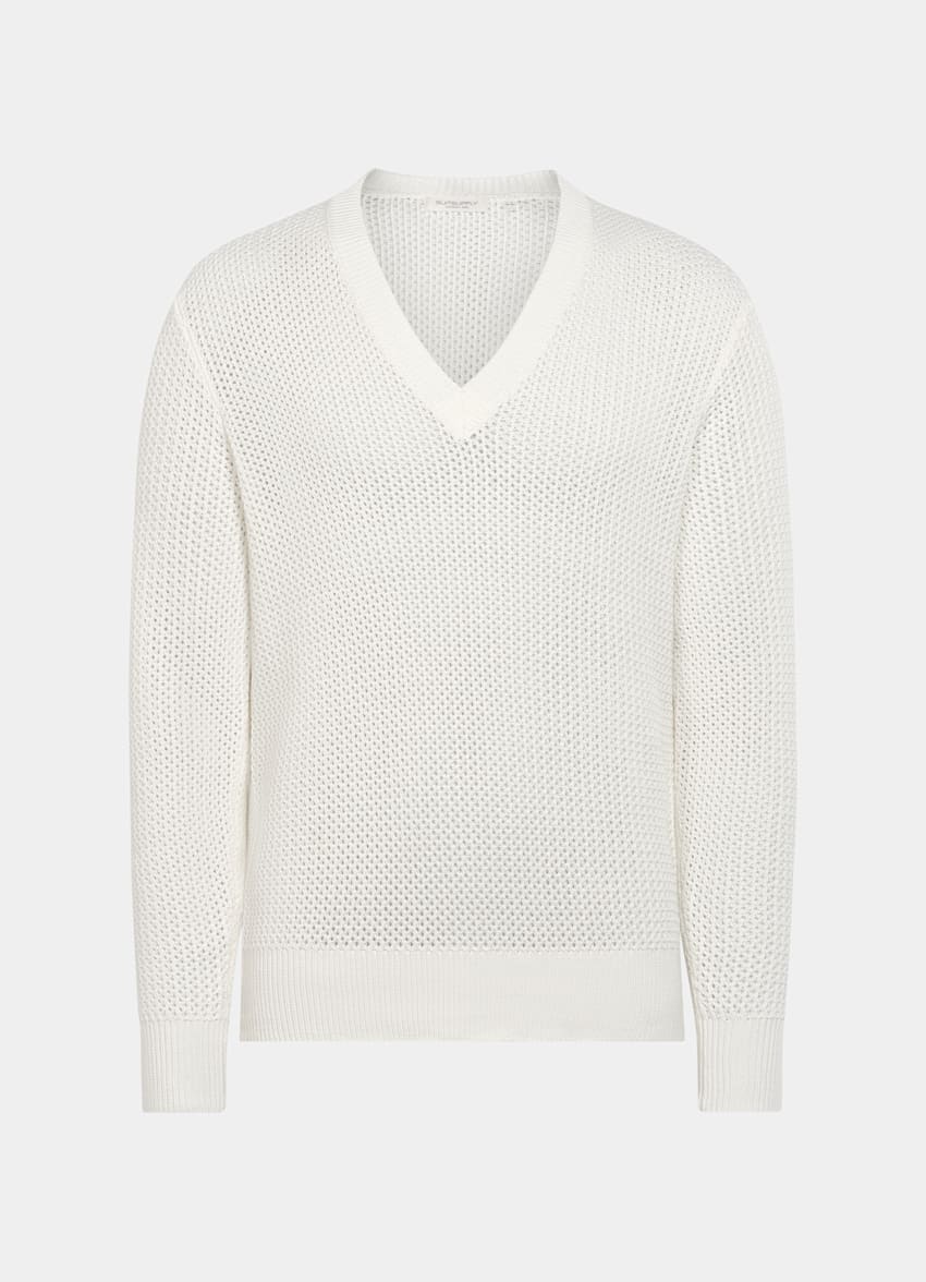 Off-White Crochet V-Neck