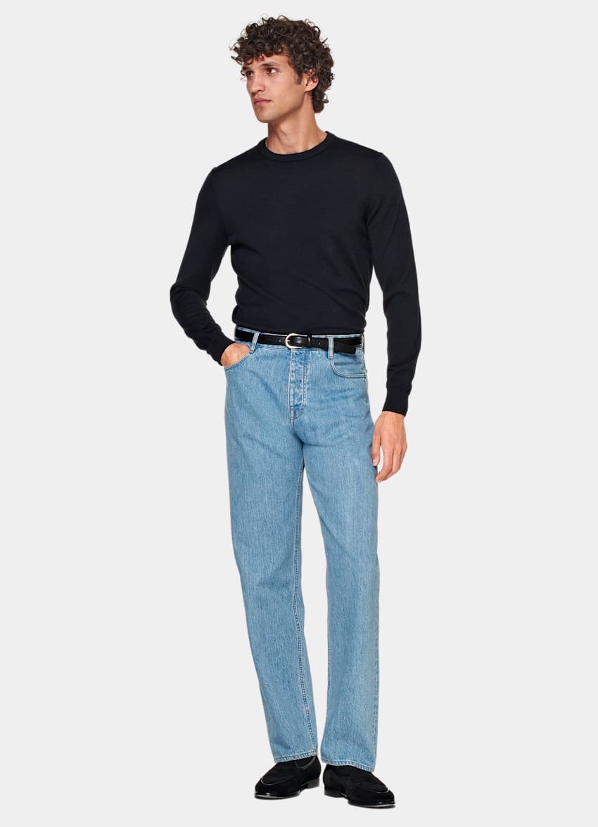 Navy Merino Crewneck