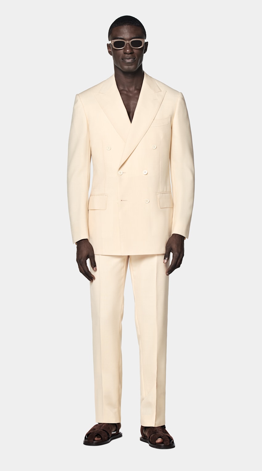 Light Yellow Tailored Fit Milano Suit
