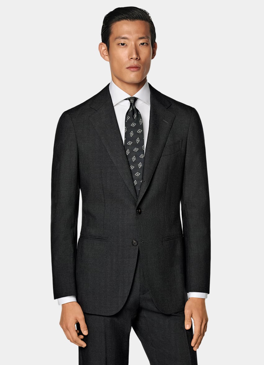 Dark Grey Tailored Fit Havana Suit