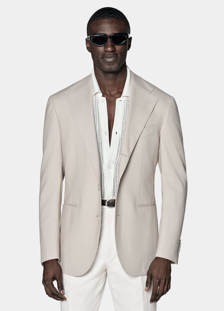 Light Taupe Relaxed Fit Roma Suit Jacket