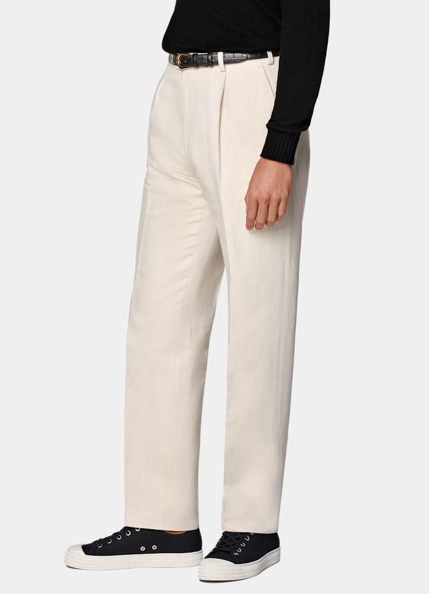 Sand Wide Leg Tapered Pants