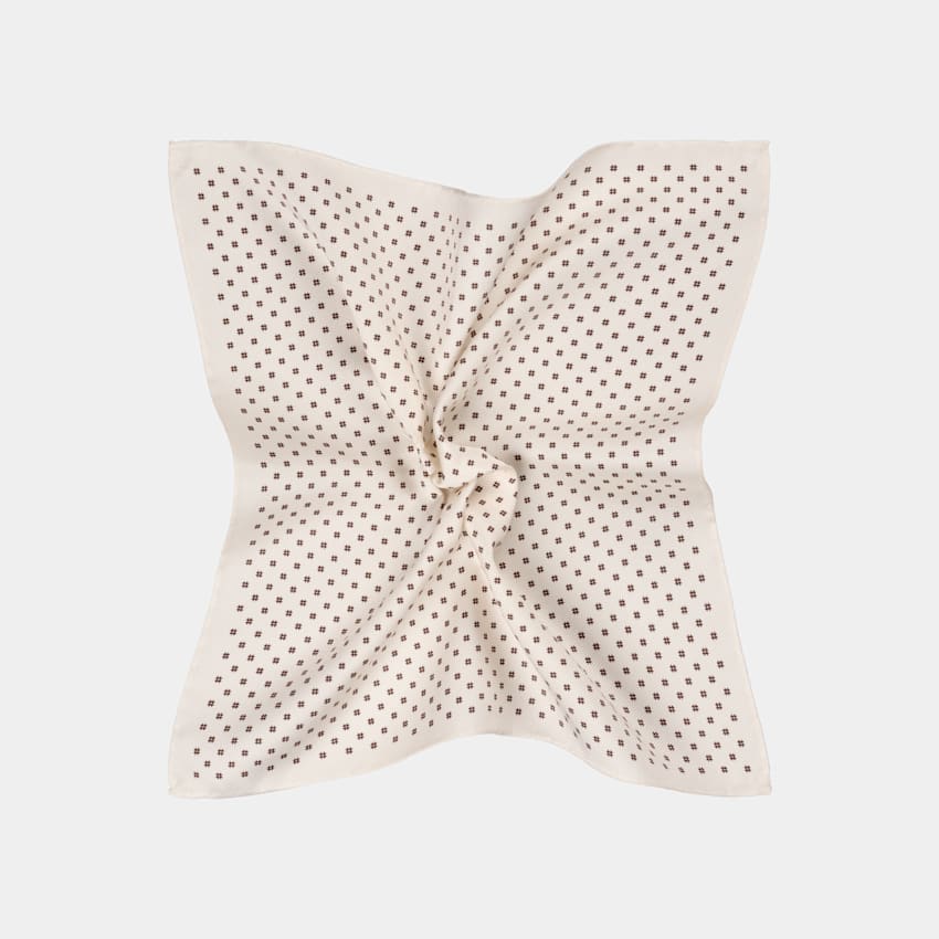 Off-White Flower Pocket Square