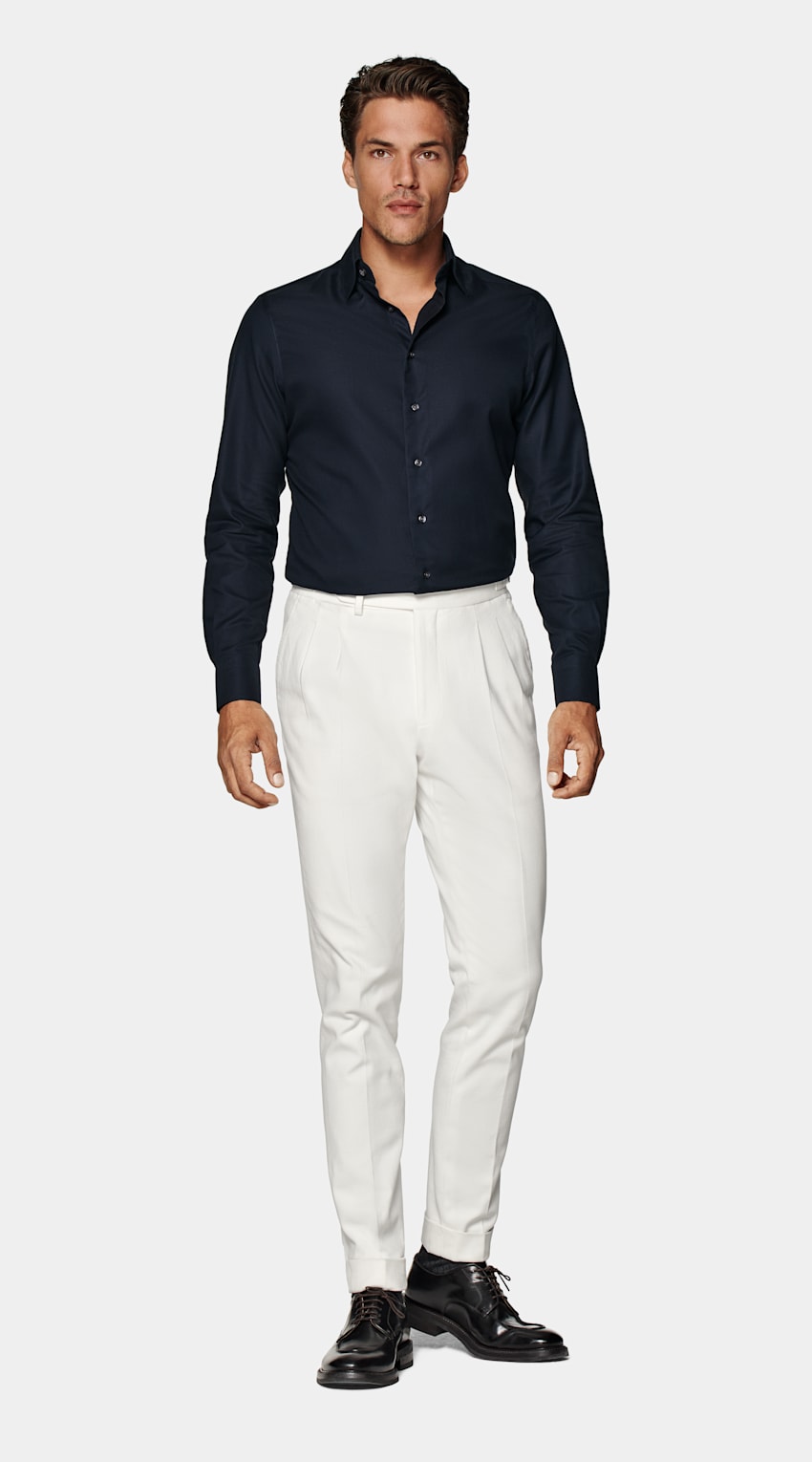 Navy Royal Oxford Slim Fit Shirt