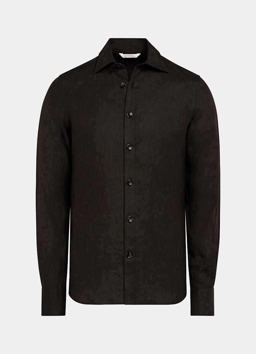 Dark Brown Slim Fit Shirt