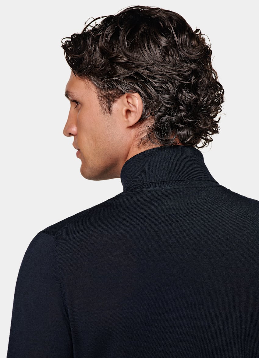 Navy Merino Turtleneck