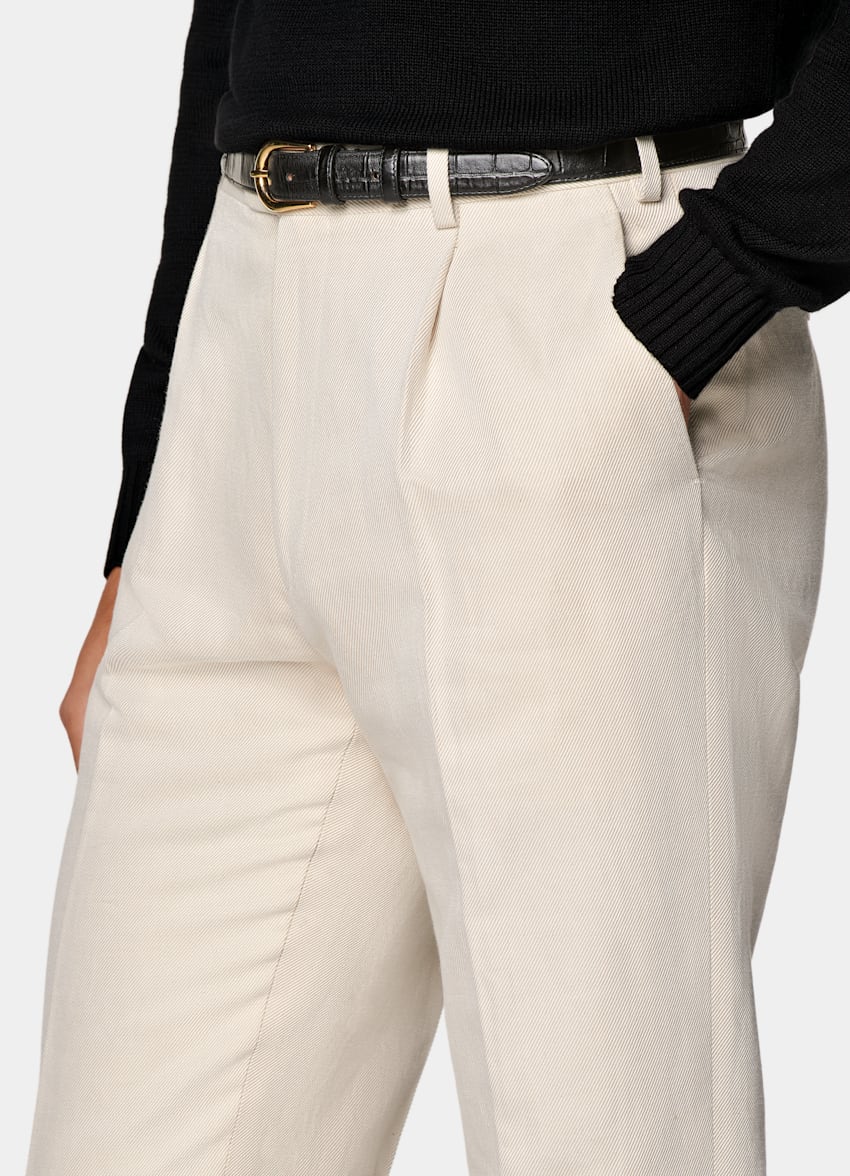 Sand Wide Leg Tapered Pants