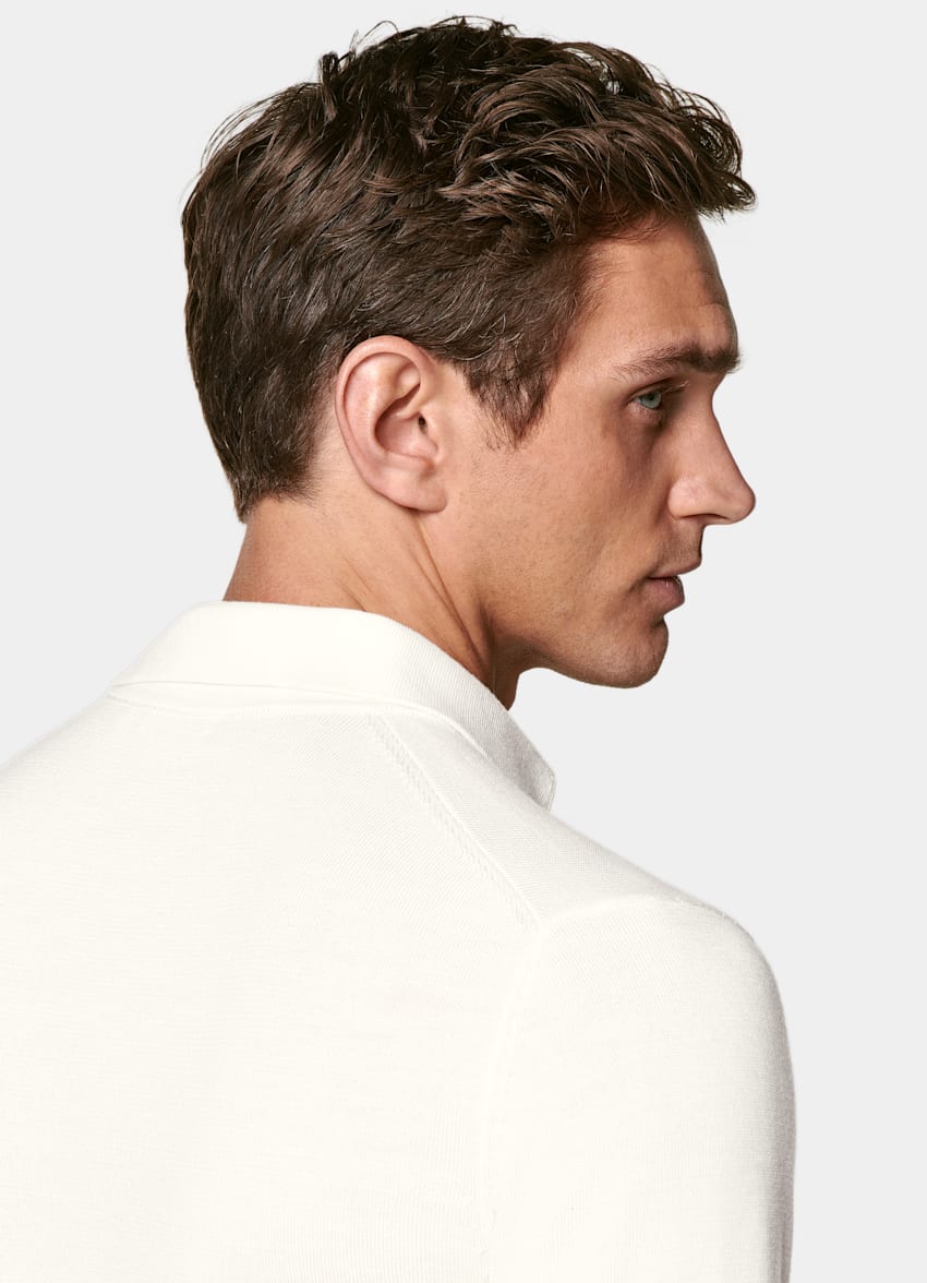 Off-White Merino Long Sleeve Polo