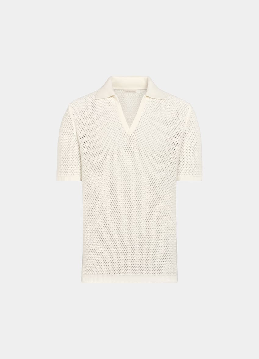 Off-White Crochet Buttonless Polo