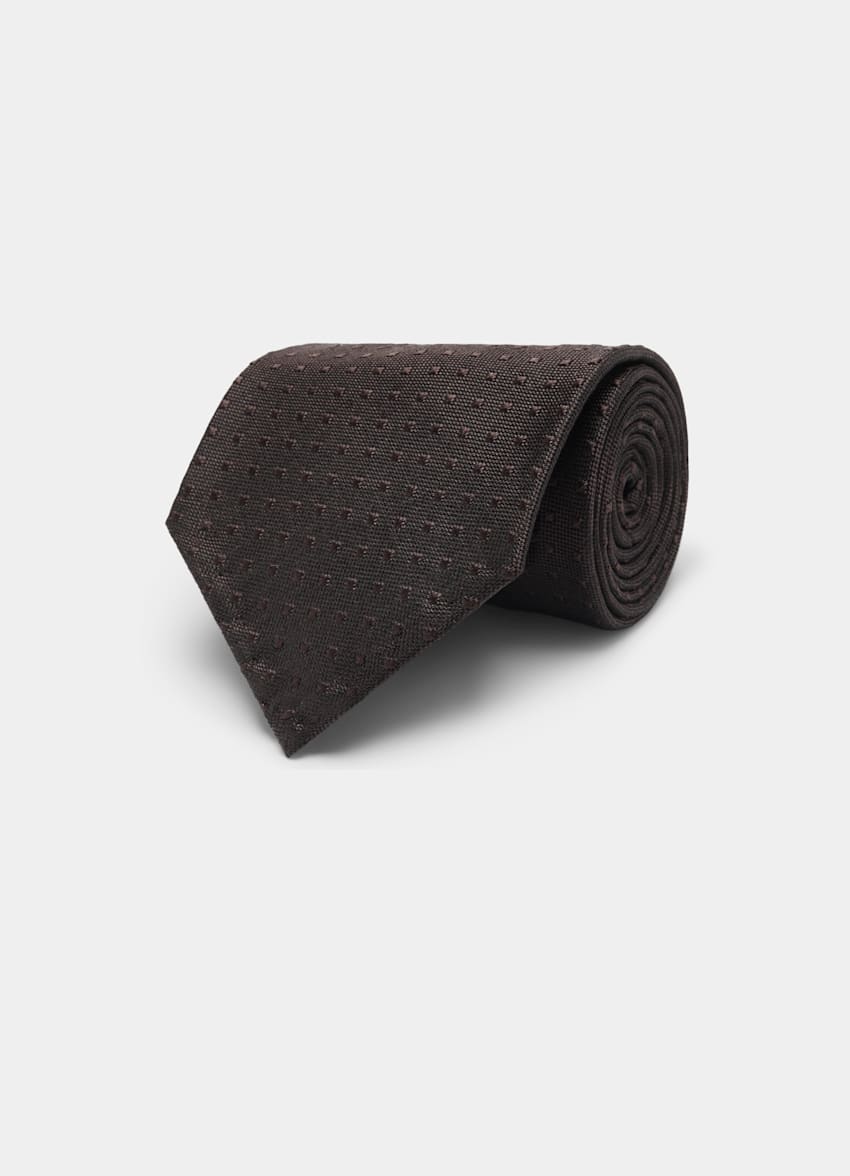 Brown Flower Tie